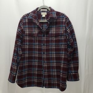 LL Bean Plaid Medium Button Down
